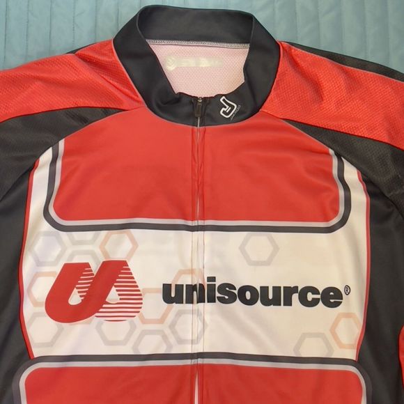 Jakroo Sport-Cut Fit Style Cycling Shirt Full Zip Unisource Back Pockets Men 2XL - Picture 2 of 12